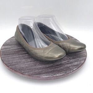 Vaneli Ballet Flats Womens 7.5 M Serene Pewter Quilted Cap Toe Slip On Shoes